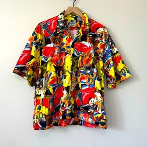 Bon Homme Vintage Retro graphic button down shirt